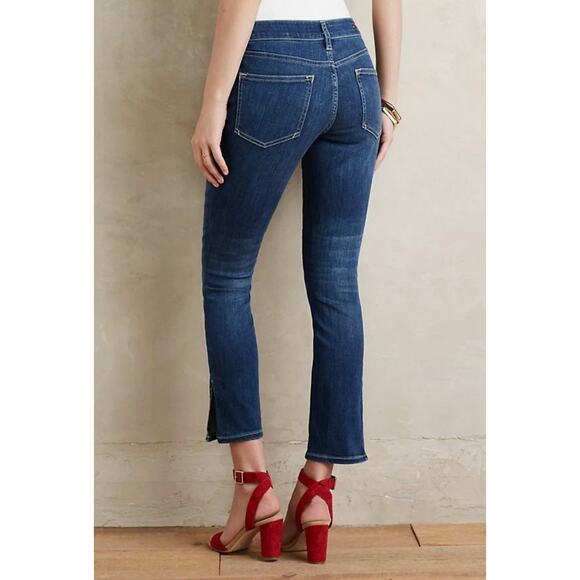 Anthropologie Pilcro Stet Mid Rise Crop Ankle Slit Medium Wash Jeans Size 28 - Picture 3 of 12